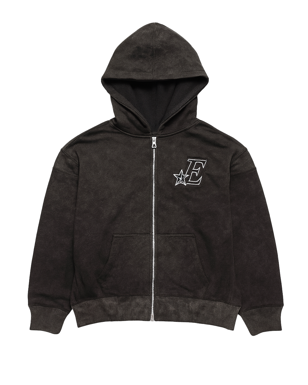 Vintage Black Zip Up Hoodie