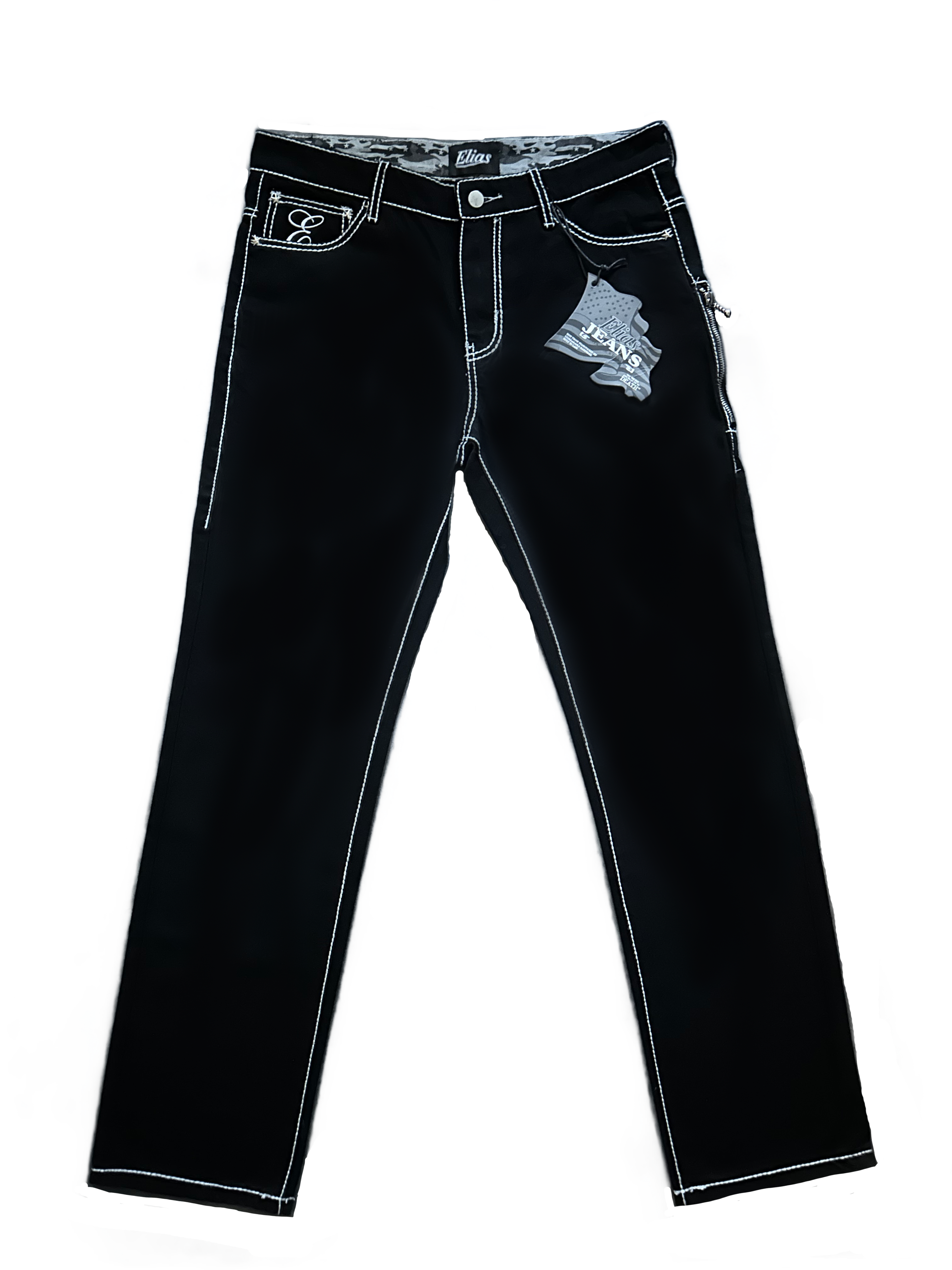 Contrast Stitch 'Eagle' Jeans - Black