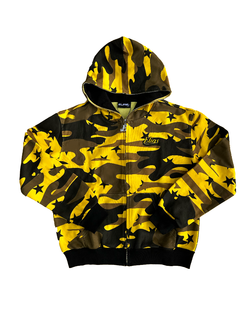 CAMO Full Zip - Yellow