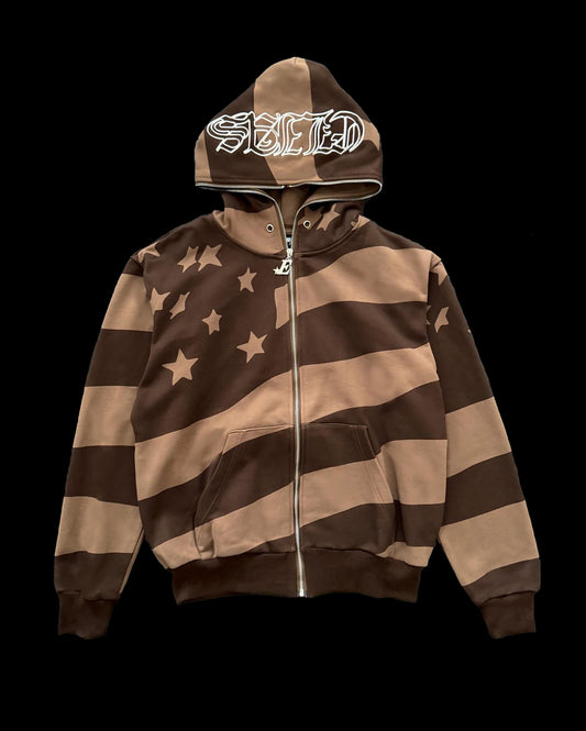 'BANNER' Full-Zip - Brown